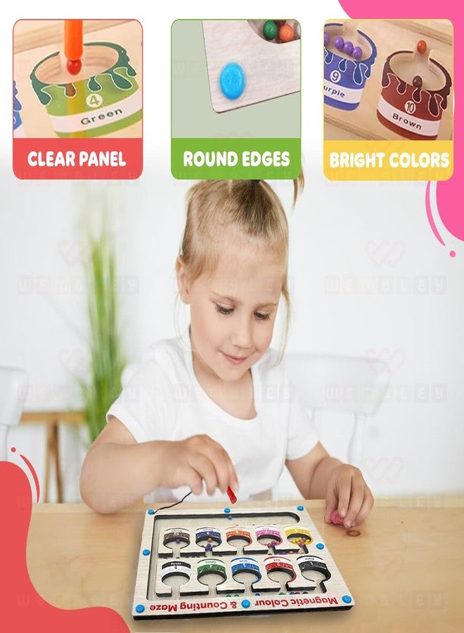 Wembley Magnetic Number Counting & Colour Sorting Montessori Toy for 2-5 Year Old Kid Hand-Eye Coordination Game Puzzle Toddler Activities Educational Busy Board Skills Toys Birthday Gift,Multicolor - Image 5